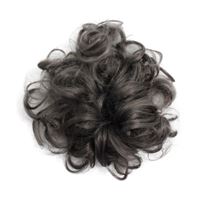 Messy Bun Hårstrikk med krøllete kunstig hår - Mørk grå