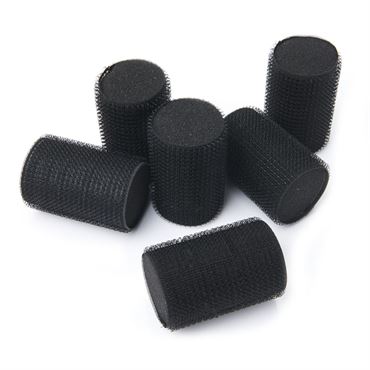 Sleep in Velcro Haircurlers, 6 stk. svarte