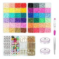 Clay / Heishi Beads Arona Kit - KREA DIY Smykkesett med ulike perler - 12000 stk