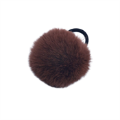Pom Pom Pels med hårstrikk - Brun