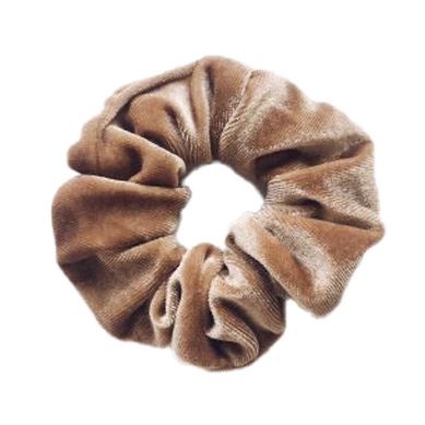 Scrunchie Cotton Hårstrikk - Brun