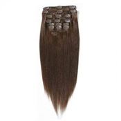 Clip On Hair Extensions 40 cm #4 Brun