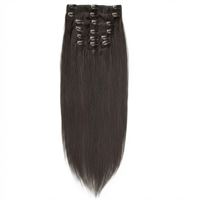 Clip On Hair Extensions  40 cm #1B Svartbrun