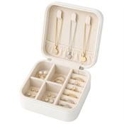 UNIQ smykkeskrin for øredobber i kunstskinn, Square, hvit