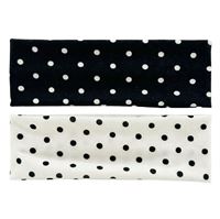 SOHO Polka Hårbånd, 2 stk - Svart / Hvit