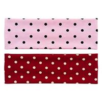SOHO Polka Hårbånd, 2 stk - Pink / Rød