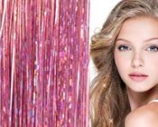 Bling Glitter Extensions, 100 hårstrå, 80 cm, Pink