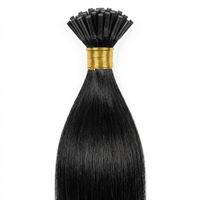 Cold Fusion hair extensions, 50 cm, I-tip, Svart #1, 100-pakning