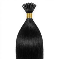 Cold Fusion Hair Extensions, I-tip, 50 cm, Svart 1B#