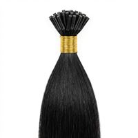 Cold Fusion hair extensions, 60 cm, Black 1B#, 100-pakning