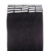 Tape Extensions Remy-hår 50 cm, naturlig svart 1B#, 20 baner