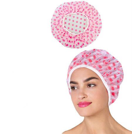 Polkadot Dusjhette / Shower Cap - Rosa Prikker