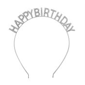 Happy Birthday Hårbøyle i sølv, One Size
