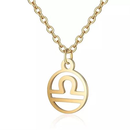 Zodiac Necklace: Libra - Zodiac, Gold