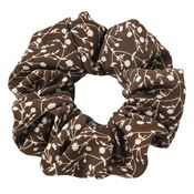 SOHO Ries Scrunchie med blomsterprint, brun