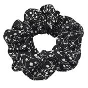 SOHO Ries Scrunchie med blomsterprint, svart