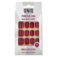 UNIQ Press On Negler med Lim - Red Cat Eye