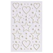 SOHO Selvklebende ansiktsperler, hjerter og stjerner, hvit