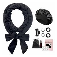SOHO Heatless Curler Set med Hårband, Bonnet og Hårklemme - Svart