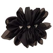 Chris Rubin Adelpha Hårklype med blomsterdesign og krystaller, svart