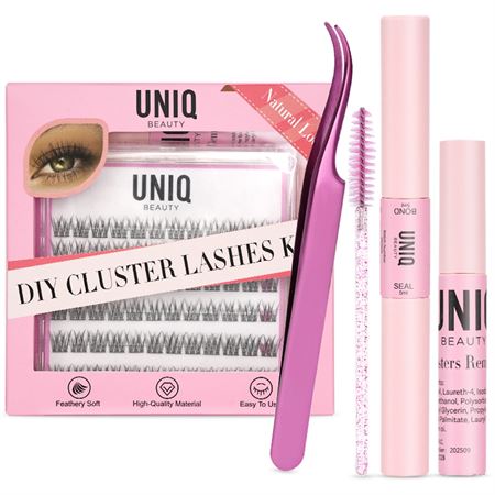 UNIQ DIY Lash Extensions Kit – Lash Clusters med Bond & Seal – Få salongvipper hjemme på 10–15 min