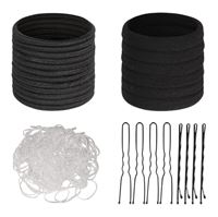 SOHO Omnia Hårelastikker og Hårnåler, 600 stk - Svart