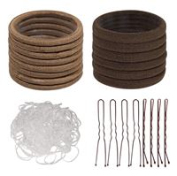 SOHO Omnia Hårelastikker og Hårnåler, 600 stk - Brun