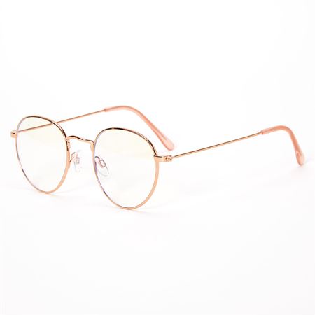 Blue Light-briller - Rundramme Rosegold, stil 10