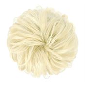 Messy Bun Hårstrikk med krøllete kunstig hår, Bleach Blond