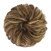 Messy Bun Hårstrikk med krøllete kunstig hår - 9H19 Blond & Medium Brun