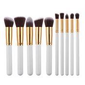 PRO Makeupbørster White Gold - 10 stk