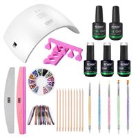 Nail Starter Kit - Premium Gel Lakk sett med 24W negletørker, farger og tilbehør (CL-01 Limited Edition)