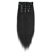 Clip On Hair Extensions 65 cm 1# Svart