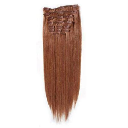 Clip On Hair Extensions 40 cm #33 Mørkerød