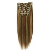 Clip On Hair Extensions 40 cm #4/27 Brun-mix