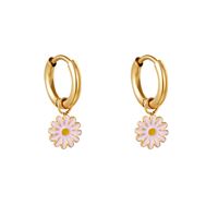 SOHO Daisy Creoles / Hoop Øreringe - Gull / Rosa