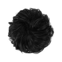 Messy Bun Hårstrikk med krøllete kunstig hår - #2 Natural Black