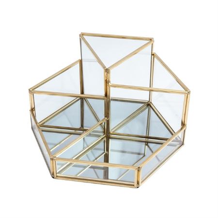  UNIQ Geometrisk Makeup Organizer - Gull