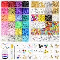 Clay / Heishi Beads Merkki Kit - KREA DIY Smykkesett med ulike perler - 7000 stk