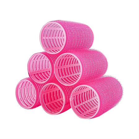 55 mm Magic Borrelås-curlers, 6 stk - Pink