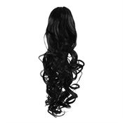 Pony Tail Fiber Extensions Curly Svart 1# 