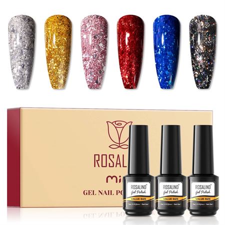  ROSALIND Glitter Gel Neglelakker (RAI-JLTC6-10)