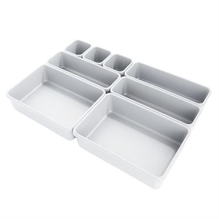 UNIQ Multi Skuffe Organizer Sett med 8 Bokser - Hvit