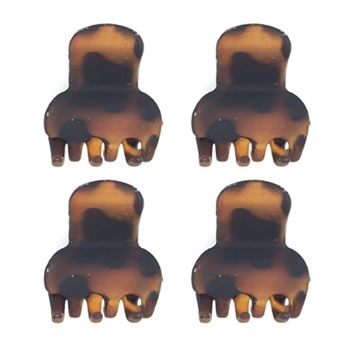 Soho® Mini hårklemmer - Tortoise 4 pk.