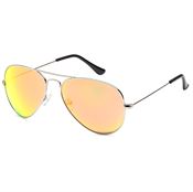 Lux® Aviator Pilot Solbriller - Gul speilglass med sølv ramme