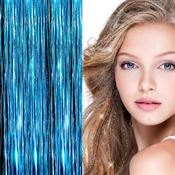 Bling Glitter Extensions, 80 cm, turkis, 100-pakning