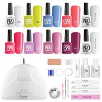 CLAVIER Nail Starter Kit - Premium Gellakksett med 48W negletørker, farger og tilbehør - Your Nails Studio Starter Premium Kit Set