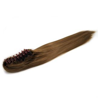 Pony tail extensions syntetisk Krokodilleklemme  Straight Lysebrun 6# Claw