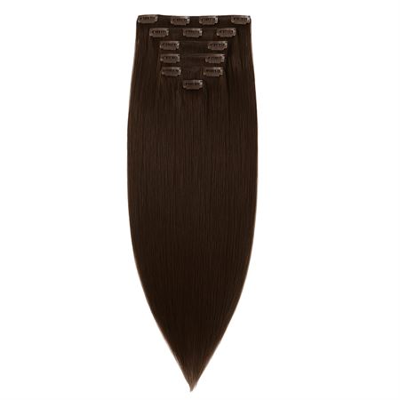 Clip On Hair Extensions 40 cm #4 Brun