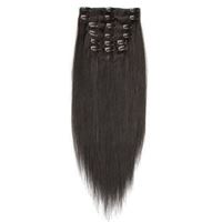 Clip On Hair Extensions  40 cm #1B Svartbrun